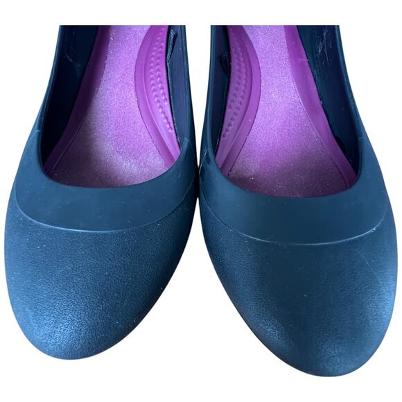 Crocs Lina Women's 7 Size Down For Half Size Black Pump Wedge Heel Dual Comfort - Picture 14 of 14